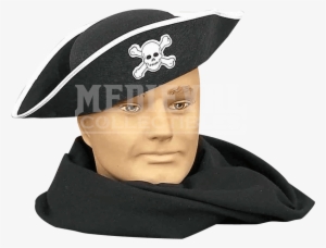 Simple Pirate Hat - Black Felt Pirate Hat #319896
