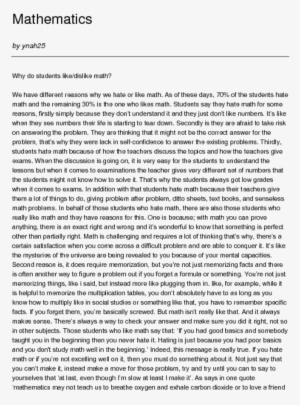 Mathematicsby Ynah25 Why Do Students Like/dislike Mathwe - Pandan Leaves #3100086