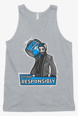 Mens "drink Responsibly" John Wick Themed Tank-top - Fortnite #3102318