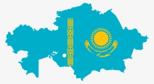 Kazakhstan Flag Clipart Png - Kazakhstan Map With Flag #3102407