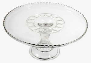 Eapg Antique Glass Cake Stand 1903 Carolina Mayflower - Wine Glass #3103471