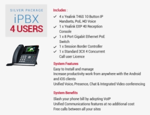 3cx Cloud Hosted Ipbx Small - Yealink Sip-t46s Voip Phone #3104191