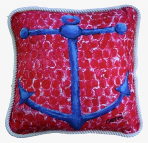 Blue Anchor Pillow - My Island Anchor Throw Pillow #3104502