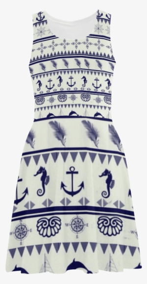 Blue Anchor Sundress - Nautical Vinyl Clutch Bag #3104557