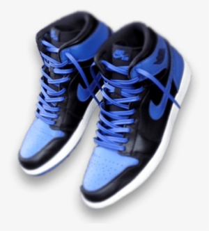 Royal Blue Leather Shoe Laces In Jordans - Shoe #3105914