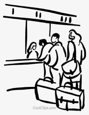 Waiting In Line At The Airport Royalty Free Vector - Waiting In Line At The Airport Clipart #3107238