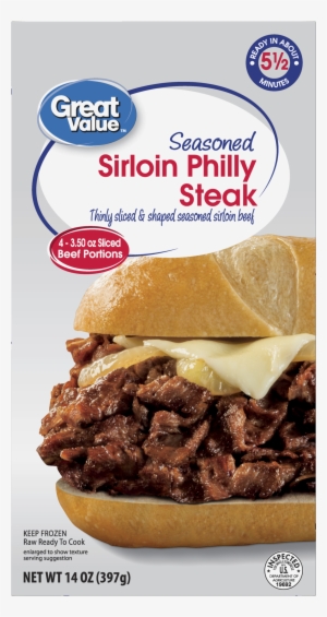 Great Value Seasoned Sirloin Philly Steak Png Philly - Sirloin Steak #3108025