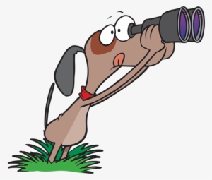 Dog Looking Through A Pair Of Binoculars - Binoculars Cartoon #3108068