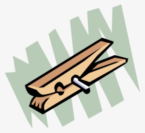 Vector Illustration Of Clothespin Or Clothes-peg Fastener - Clothespin Clip Art #3111560