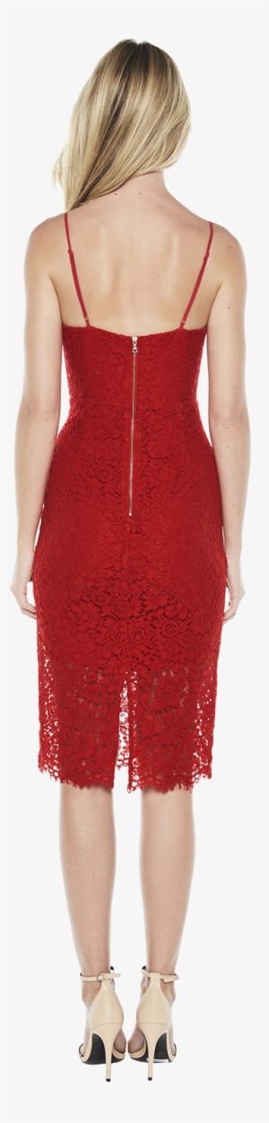Pierre Lace Dress In Colour Chinese Red - Dress #3112935