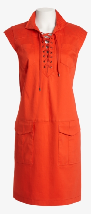 Sateen Drop Waist Lace Up Dress - Dress #3113185