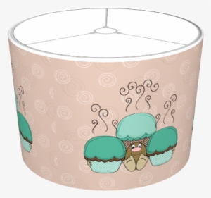 Cute Monster With Cyan And Orange Frosted Cupcakes - Cartoon #3113821