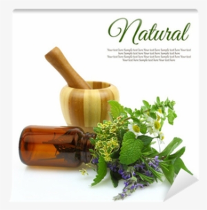 Mortar And Pestle With Fresh Herbs And Medical Bottle - Best Selling Setting Spray That Actually Works #3115609