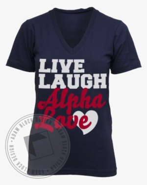 Alpha Omicron Pi Live Laugh Love Spring Bid Day V-neck - Alpha Phi #3116885