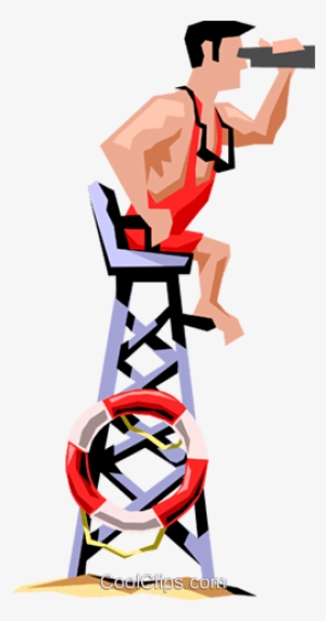 Lifeguard Looking Through Binoculars Royalty Free Vector - Lifeguard Png #3117899