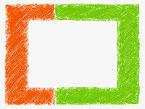 Red Crayon Vert - Moldura Laranja E Azul #3121138