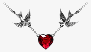 Freetoedit Necklace Birds Heart Goth Gothic Gothicjewel - Alchemy Ul17 Swallow Heart Pendant #3121497