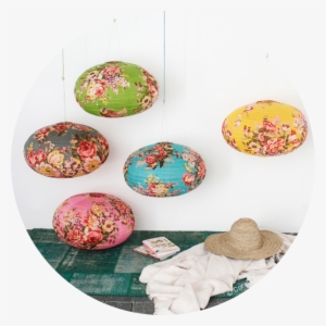 Flowery Chinese Lantern Bakker Made With Love Are Handmade - Lampion En Tissu #3122849