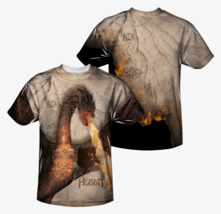 Smaug Attack Wraparound T-shirt - Hobbit Battle Of The Five Armies Smaug Attack Sublimation #3123674
