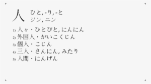 Front Side Of The Kanji Card For 人 - Printable Kanji Card #3125923