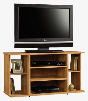 Four Shelf Casual Tv Stand In Medium Oak - Simple Tv Rack Designs #3127440