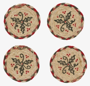 Holly Berry Jute Stencil Coaster Set Of - Vhc Brands Holly Berry Jute Coaster Set 6 #3129860