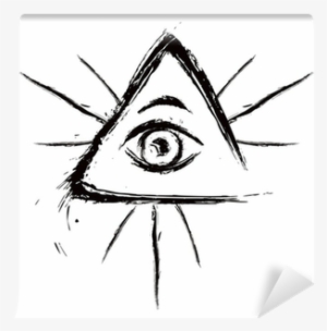 Eye Of Providence Symbol Created In Grunge Style Wall - Oko Opatrzności #3129969