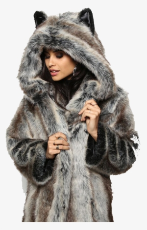 Faux Fur Coat - Fur Coat Wolf #3132011
