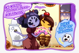 Delicious The Child Undertale Cartoon Text Purple Fictional - Undertale Muffet Cute #3132017