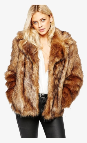 Fur Coat Png Transparent - Brown Faux Fur Coat Womens #3132083