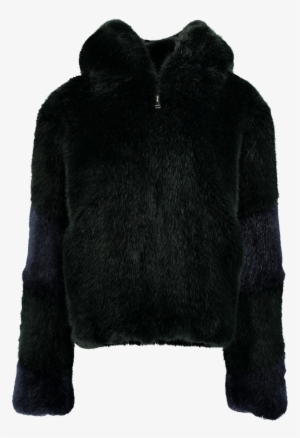 Lisa Faux Fur Coat Blue Navy Stripe - Fake Fur #3132311