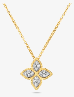 Roberto Coin Princess Flower Rose Gold Diamond Pendant #3134709