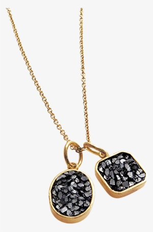 Raw Cut Diamond Double Pendant Necklace #3135091