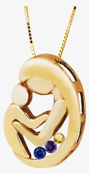 3 Stone Mother's Pendant In 10k Yellow Or White Gold, #3135318