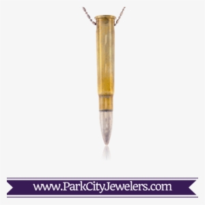 Silver Tipped Bullet Necklace - 3 Diamond Mountain Ring #3135374