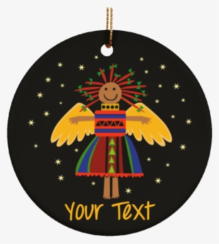 Christmas Angel Ceramic Circle Round Ornament - Christmas Day #3136050