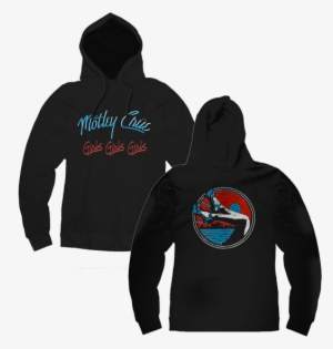 Black Pullover Hoodie Featuring Motley Crue Girls Girls - Ghost Trinity Hoodie Size #3136801