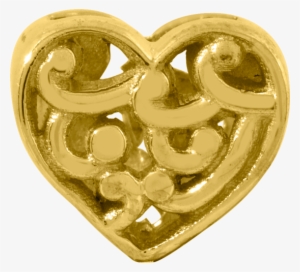 14k Yellow Gold Reflections Scroll Heart Bead - Goldia 14k Gold Reflections Scroll Heart Bead, Girl's #3137422
