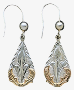 Hand Engraved Sterling Teardrop With 14k Gold Scroll #3137442 Hand Engraved Sterling Teardrop With 14k Gold Scroll #3137442