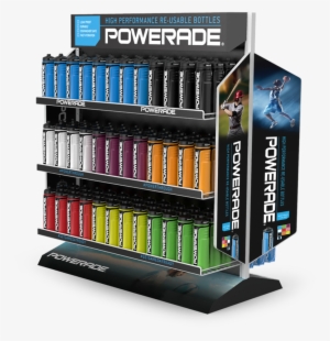 2016 03 14 Powerade Floor Display Shelf Side 002 R4 - Powerade Mixer Bottle Charcoal/blue 28 Oz #3138332