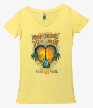 Kenny Chesney 2016 Ladies Banana Cream V Neck Tee - T-shirt #3139337
