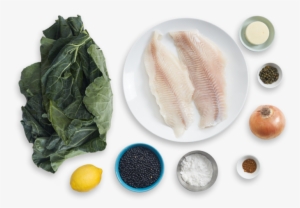 Lemon-caper Catfish With Spiced Lentils & Collard Greens - Spinach #3139502