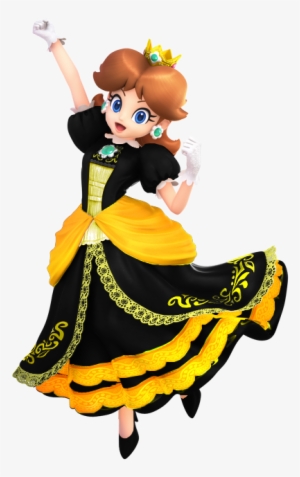 Black And Yellow Daisy - Princess Peach Black Dress #3140702