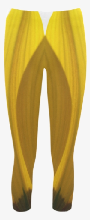 Yellow Daisy Light Capri Legging - Leggings #3140871