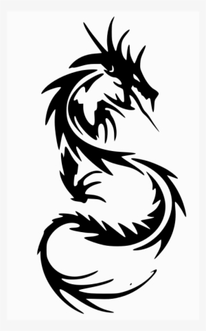 Clipart Black And White Dragon Clipart Best Symbol - Tribal Dragon ...