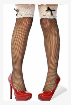 The Sensual Legs In Fishnet Stockings Sticker • Pixers® - Tights #3142528