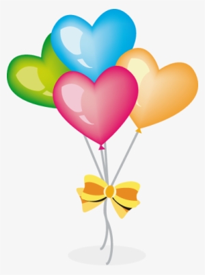 Coloured Heart Balloons Kids Sticker - Party Hats And Balloons #3143806