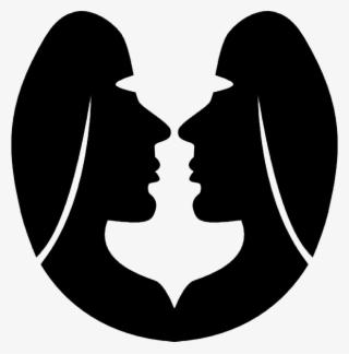 Gemini Zodiac Symbol Of Two Twins Faces Vector - Gemelli Simbolo #3144382