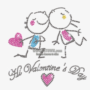 Cute Lovers Holding The Shiny Heart Neon Stud Design - Neon #3145976