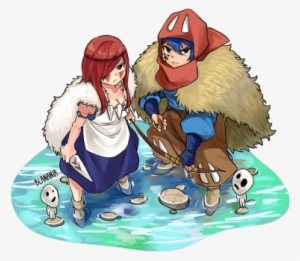 Jellal And Erza Cosplaying As Ashitaka And San From - Studio Ghibli Fairy Tail #3146357